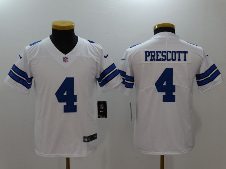 Youth Dallas Cowboys #4 Prescott White Nike Vapor Untouchable Limited NFL Jerseys->los angeles angels->MLB Jersey